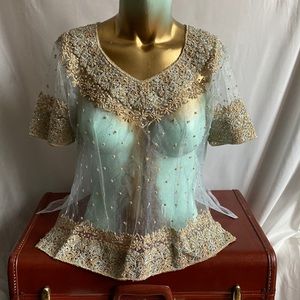 Absolutely stunning sheer sequence blouse